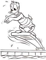 A coloring page of donald duck
